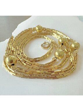 Vintage Rolled Gold Germany Necklace 22g Ball Bead